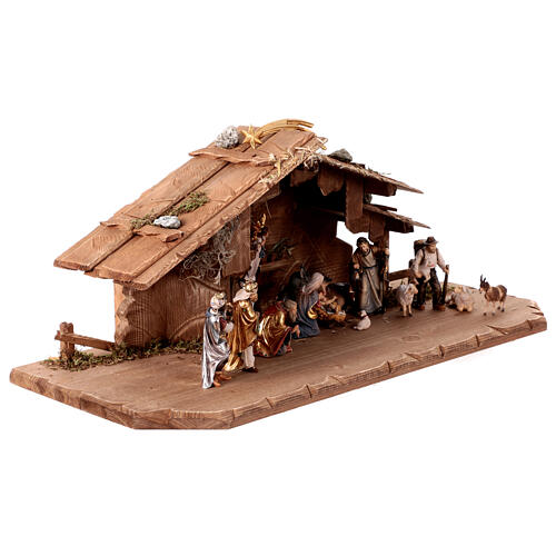 Szopka bożonarodzeniowa, zestaw 15 figurek, drewno malowane, 9,5 cm Mahlknecht, Val Gardena 5