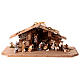 Cabana Noite Sagrada conjunto 15 peças presépio madeira colorida Mahlknecht Val Gardena 9,5 cm s1
