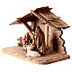 Cabana Tirol conjunto 7 peças presépio madeira colorida Mahlknecht 12 cm Val Gardena s5