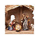 Tyrol stable for Holy Family 7 pcs 12 cm painted wood Mahlknecht Val Gardena s2