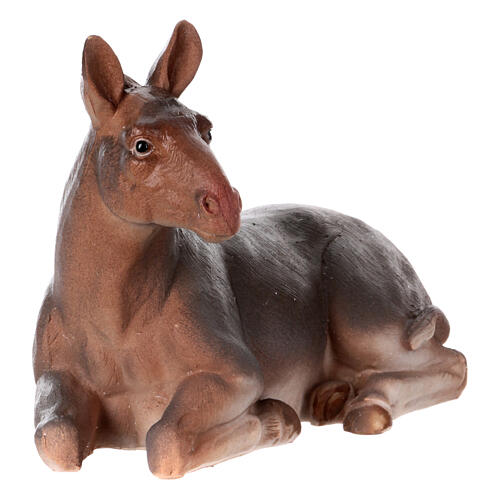 STOCK Donkey lying down, resin statue for Nativity Scene of 30 cm 3