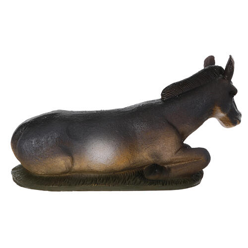 STOCK Âne allongé regard vers gauche résine crèche 50 cm 4