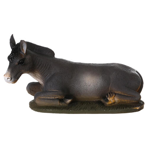 STOCK Burro sentado olhando para a esquerda resina presépio 50 cm 1