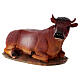 STOCK Boeuf assis en résine pour crèche de 50 cm s2