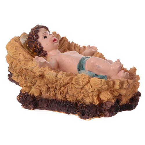 STOCK Infant Jesus with in the crib, resin Nativity Scene of 50 cm 3