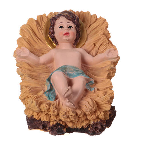 STOCK Gesù bambino su culla resina presepe 50 cm 1