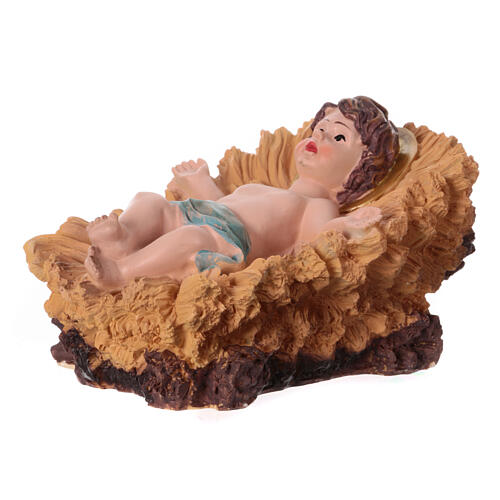 STOCK Gesù bambino su culla resina presepe 50 cm 2