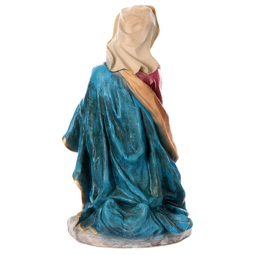 STOCK Madonna seduta che prega resina presepe 50 cm 4