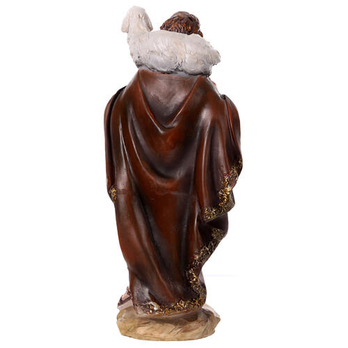 STOCK Berger avec mouton sur épaules pour crèche de 30 cm résine 4