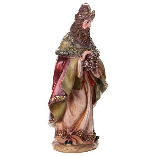 STOCK, Heiliger König mit rotem Mantel, Krippenfigur, Resin, für 31 cm Krippe 3