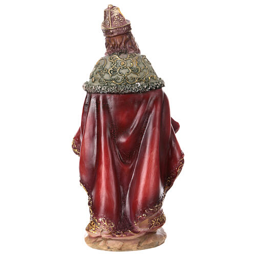 STOCK, Heiliger König mit rotem Mantel, Krippenfigur, Resin, für 31 cm Krippe 4