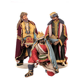 Wise Men set for life-size Nativity Scene, 3 resin and fabric statues of 170 cm