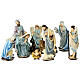 Kit crèche 11 pcs résine Nativité Rois Mages et ange 20 cm s1