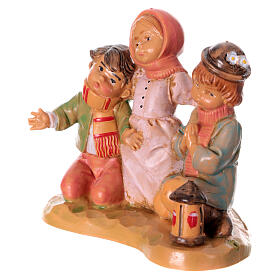 Kinder mit Laterne, Krippenfigur, PVC, Fontanini, 12 cm