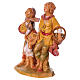 Estatua pastores con niños con linterna Fontanini belén 12 cm s2