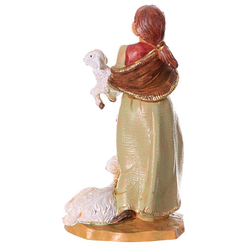 Pastora con dos ovejas Fontanini estatua pvc belén 12 cm 4