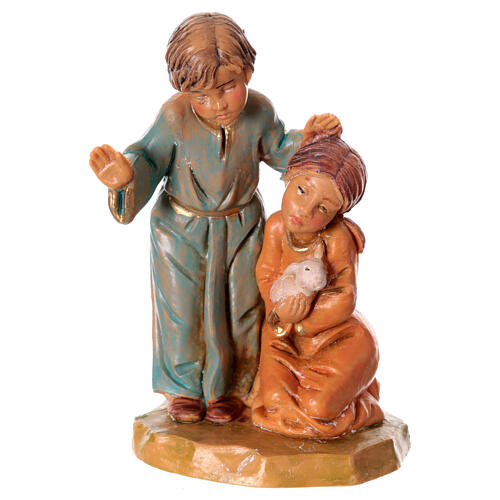 Pastores niño y niña Fontanini belén 12 cm estatua pvc 1