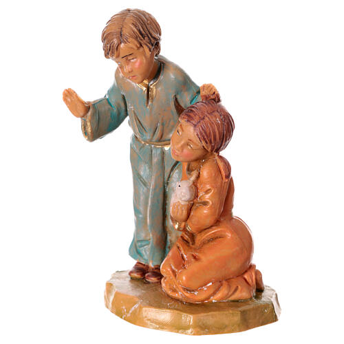Pastores niño y niña Fontanini belén 12 cm estatua pvc 2