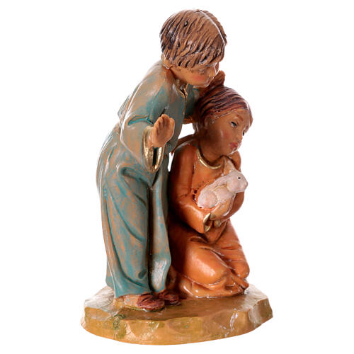 Pastores niño y niña Fontanini belén 12 cm estatua pvc 3