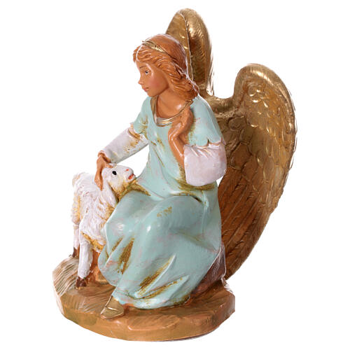 Anioł z owcą, Fontanini, PVC, do szopki 12 cm 2