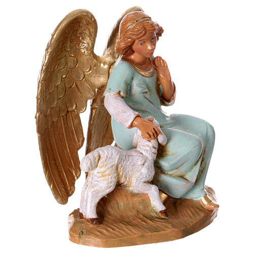 Anioł z owcą, Fontanini, PVC, do szopki 12 cm 3