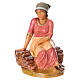 Mädchen, auf einem Holzstapel sitzend, Krippenfigur, PVC, Fontanini, 12 cm s1
