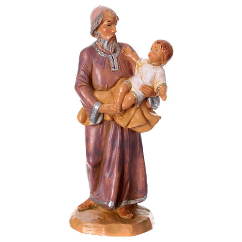 Profeta Isaac con niño en brazos Fontanini belén 12 cm 1