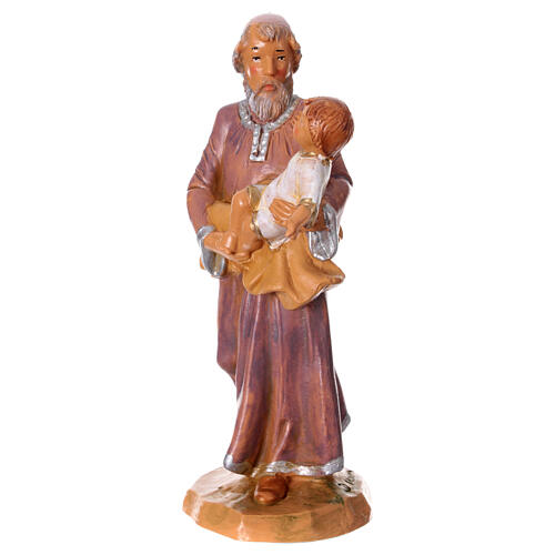 Profeta Isaac con niño en brazos Fontanini belén 12 cm 2