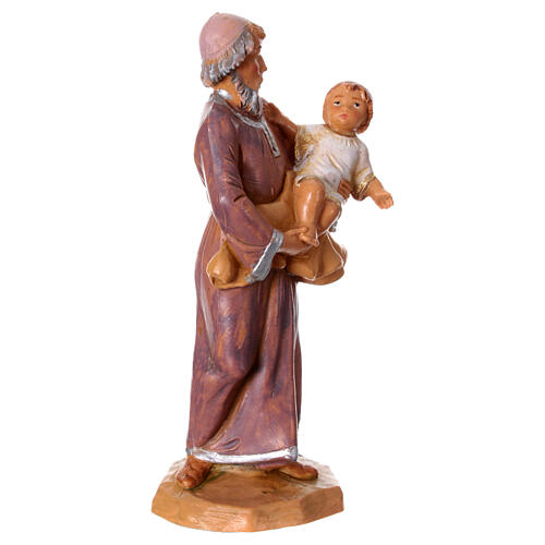 Profeta Isaac con niño en brazos Fontanini belén 12 cm 3