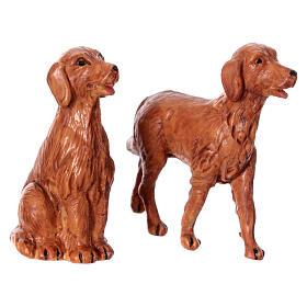 Hundepaar, sortiert, Krippenfiguren, PVC, Fontanini, 9,5 cm