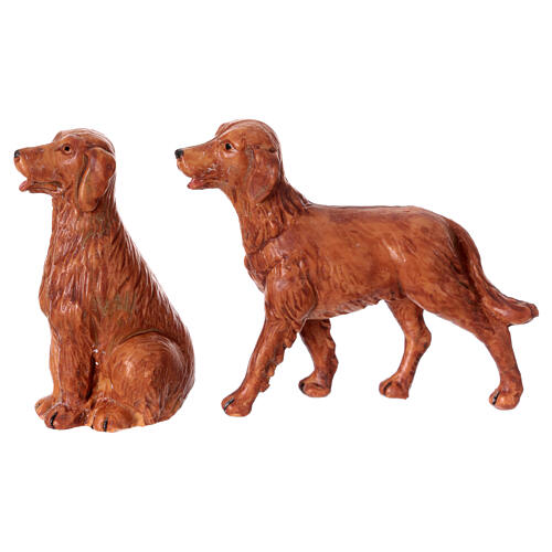 Hundepaar, sortiert, Krippenfiguren, PVC, Fontanini, 9,5 cm 1