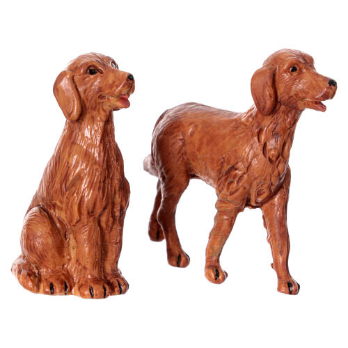 Hundepaar, sortiert, Krippenfiguren, PVC, Fontanini, 9,5 cm 2