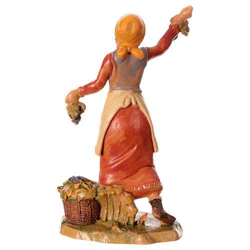 Statuina Fontanini ragazza coglie l'uva pvc presepe 9,5 cm 3