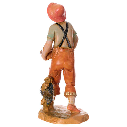 Figurka chłopca z koszem winogron, Fontanini, do szopki 9,5 cm, PVC 3