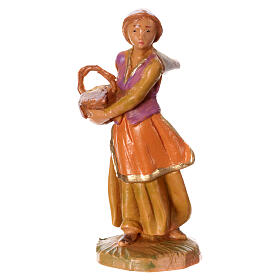 Mujer con cesta con ropa Fontanini pvc belén 6,5 cm