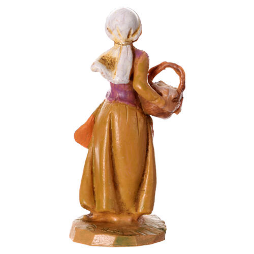 Estatueta mulher com cesta de roupa presépio Fontanini 6,5 cm PVC 3