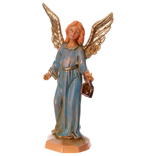 Engel, stehend mit Laterne, Krippenfigur, PVC, Fontanini, 9,5 cm 2