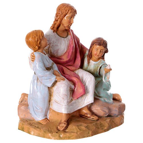 Christus mit den Kindern, Figur für Osterkrippe, PVC, Fontanini, 12 cm 3