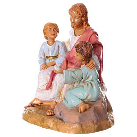 Cristo com crianças presépio de Páscoa Fontanini 12 cm PVC