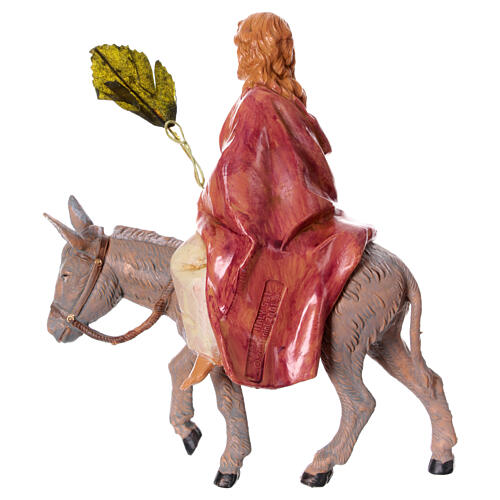 Estatua Jesús Domingo de Ramos burro Fontanini belén 12 cm 4