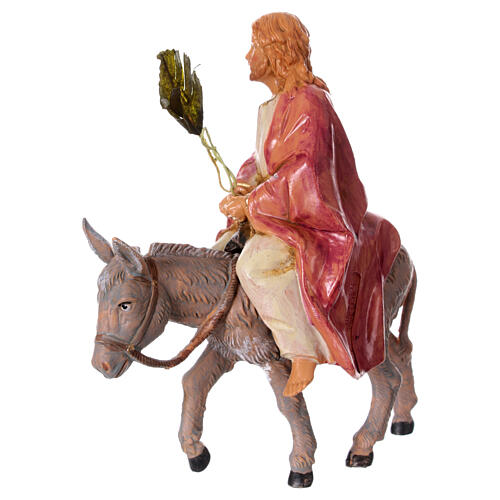 Statua Gesù Domenica delle Palme asino Fontanini presepe 12 cm 3