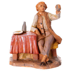Cliente con mesa estatua pvc belén Fontanini 12 cm