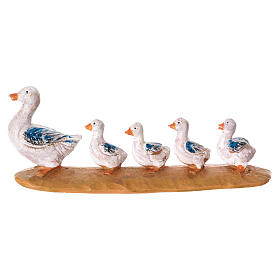 Familia de patos belén Fontanini 12 cm pintadas a mano pvc