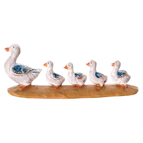 Família de patos Fontanini presépio PVC 12 cm 1