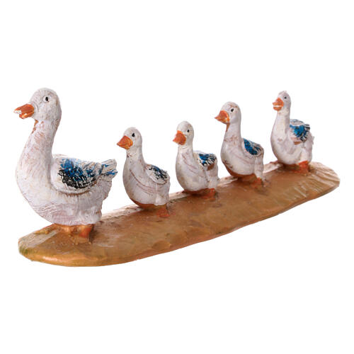 Família de patos Fontanini presépio PVC 12 cm 2