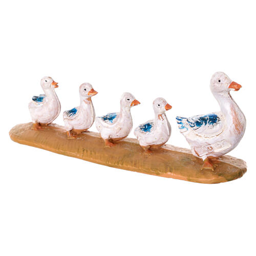 Família de patos Fontanini presépio PVC 12 cm 3