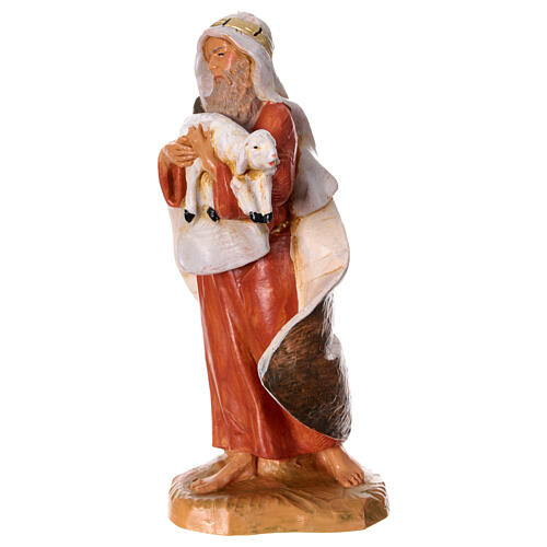 Staruszek z owieczką w ramionach, Fontanini, do szopki 19 cm 3