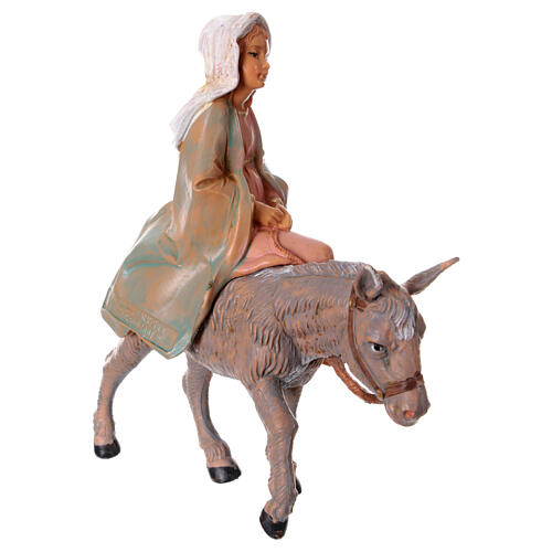 Maria em busca de alojamento com burro peça presépio de Páscoa Fontanini 12 cm 3