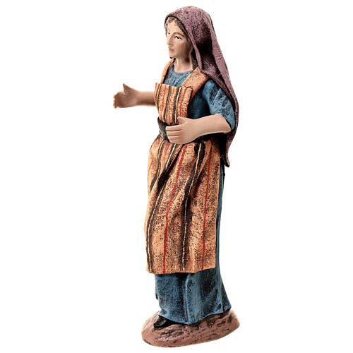 Venditrice statua presepe 14 cm resina dipinta a mano 2