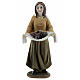 Shepherdess with grapes painted resin nativity scene 11 cm s1